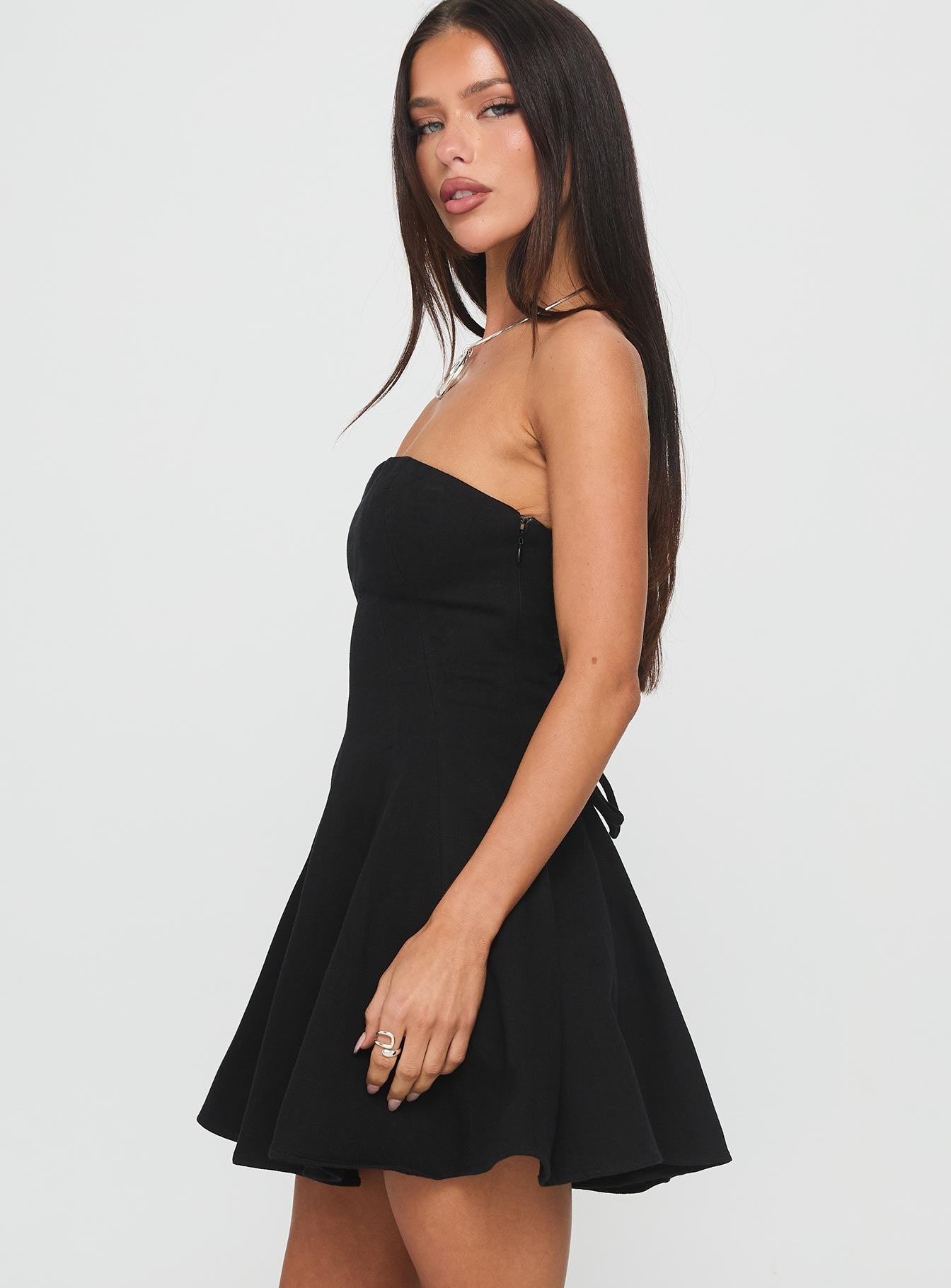 Zavira Strapless Romper Black