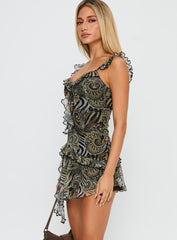 My Lifeline Frill Mini Dress Zebra