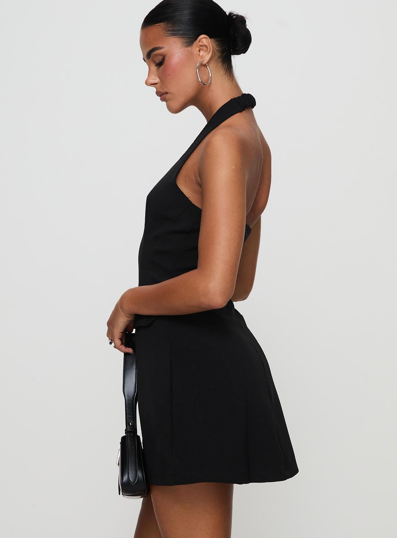 Emanuela Halter Mini Dress Black