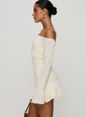 Vancesca Long Sleeve Mini Dress Cream