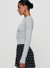 Suzu Long Sleeve Knit Top Grey