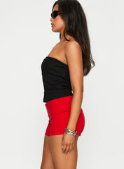 Baseline Low Rise Rib Shorts Red