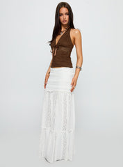 Emanuella Lace Maxi Skirt White