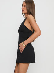 Dignified Tie Neck Romper Black
