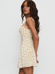 Xanthus Mini Dress Yellow Floral