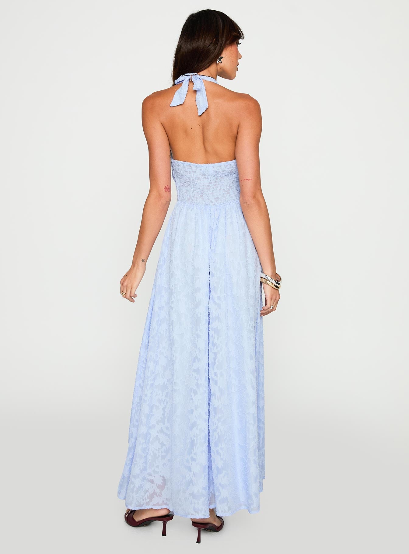 Hours In Silence Drop Waist Maxi Dress Blue