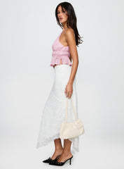 Freebirds Lace Midi Skirt White