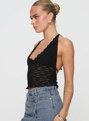 Only Angel Halter Top Black