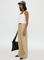 Latitude Wide Leg Pant Beige