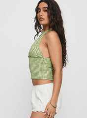 Whimsy Halter Top Sage Gingham