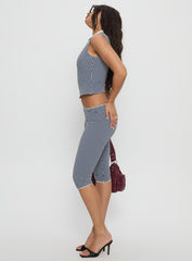 Tuka Capri Navy Gingham