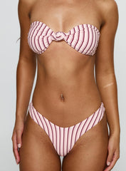 Nevaeh High Cut Bikini Bottoms Pale Pink Stripe