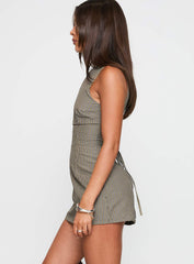 Yumiko Romper Green Stripe