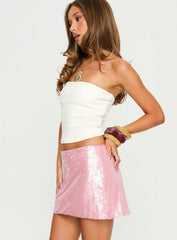 Issie Sequin Mini Skirt Pink