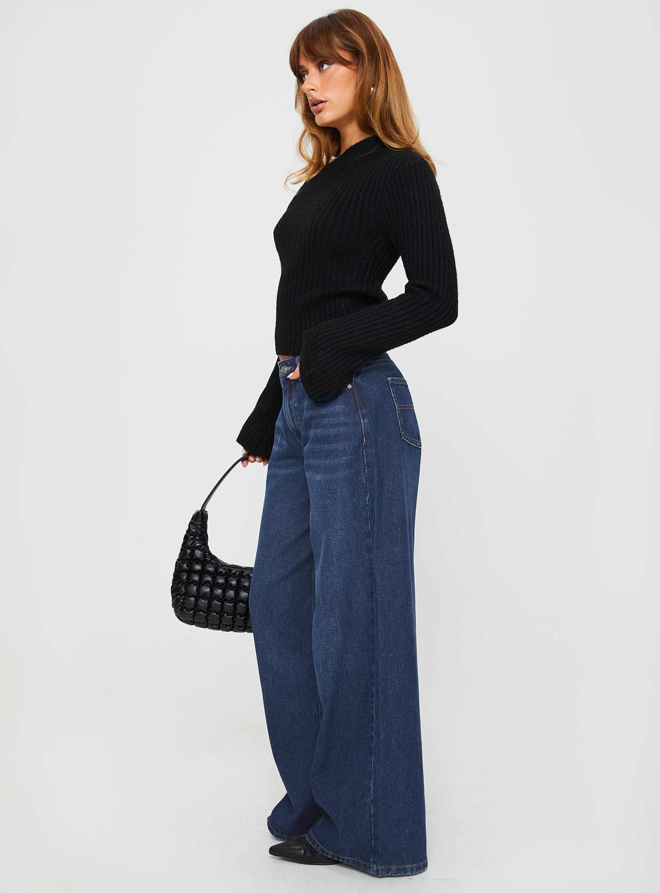 Naylor Wide Leg Jeans Mid Blue Denim Petite