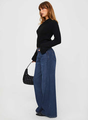 Naylor Wide Leg Jeans Mid Blue Denim Petite