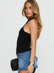 Glorious Studded Twist Neck Top Black