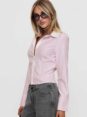 Lyndel Long Sleeve Top Pink Stripe