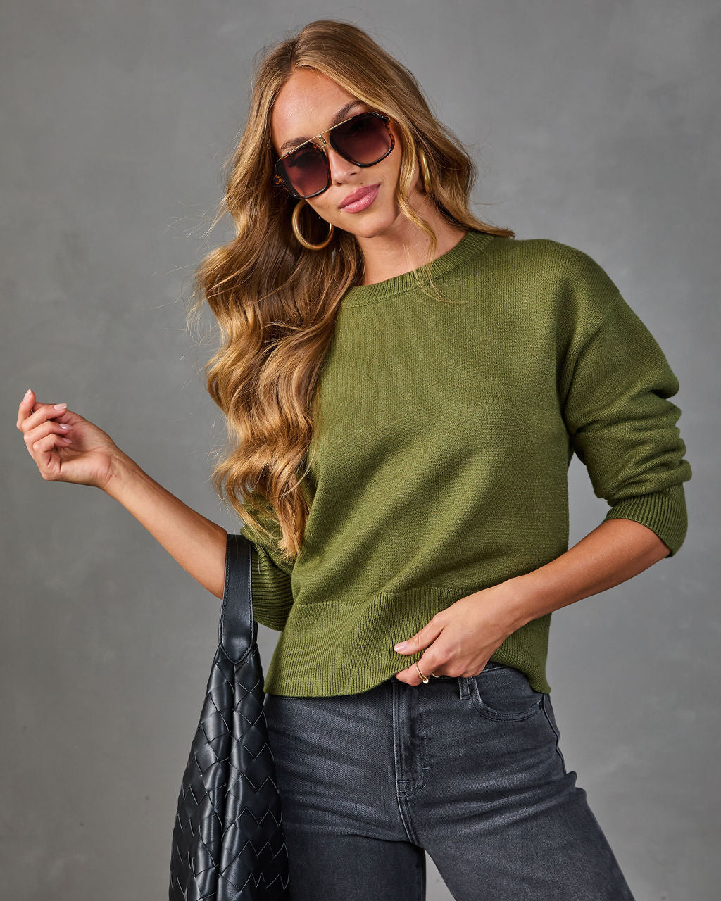 Sunday Social Ribbed Knit Sweater