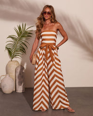 Bonfire Baby Chevron Waist Tie Jumpsuit