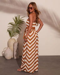 Bonfire Baby Chevron Waist Tie Jumpsuit
