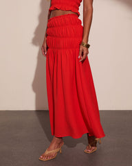 Joyful Moments Smocked Waist Midi Skirt