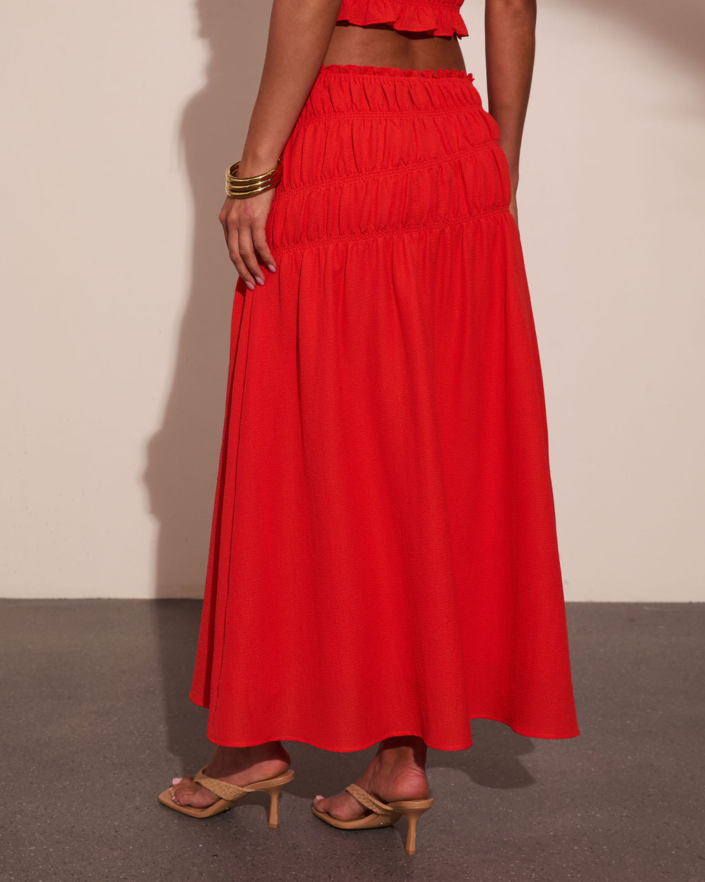 Joyful Moments Smocked Waist Midi Skirt