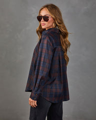 Crisp Charm Plaid Button Down Top