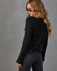 Morning After Knit Lace Trim Cardigan