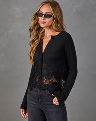 Morning After Knit Lace Trim Cardigan