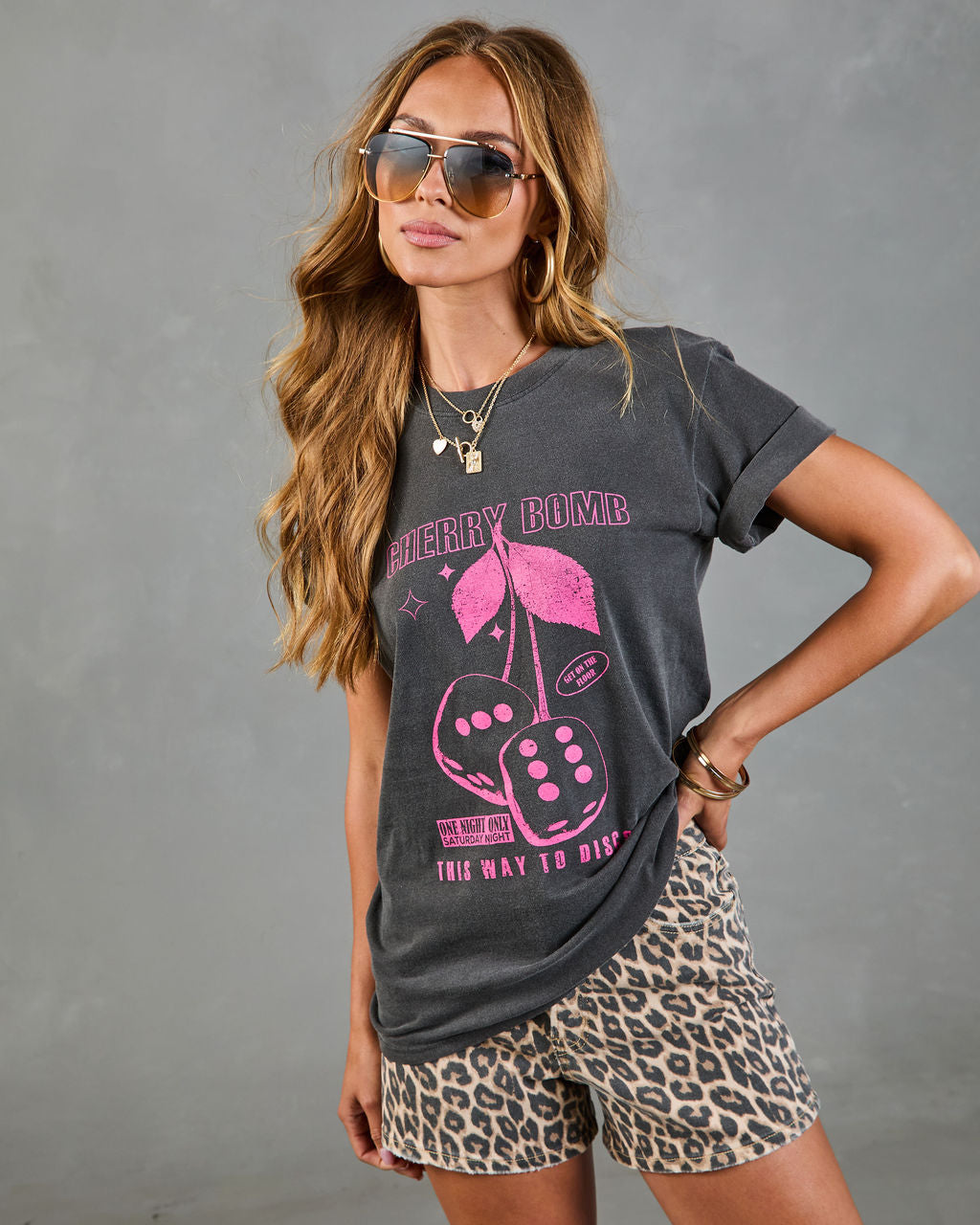 Cherry Bomb Cotton Graphic Short Sleeve Tee