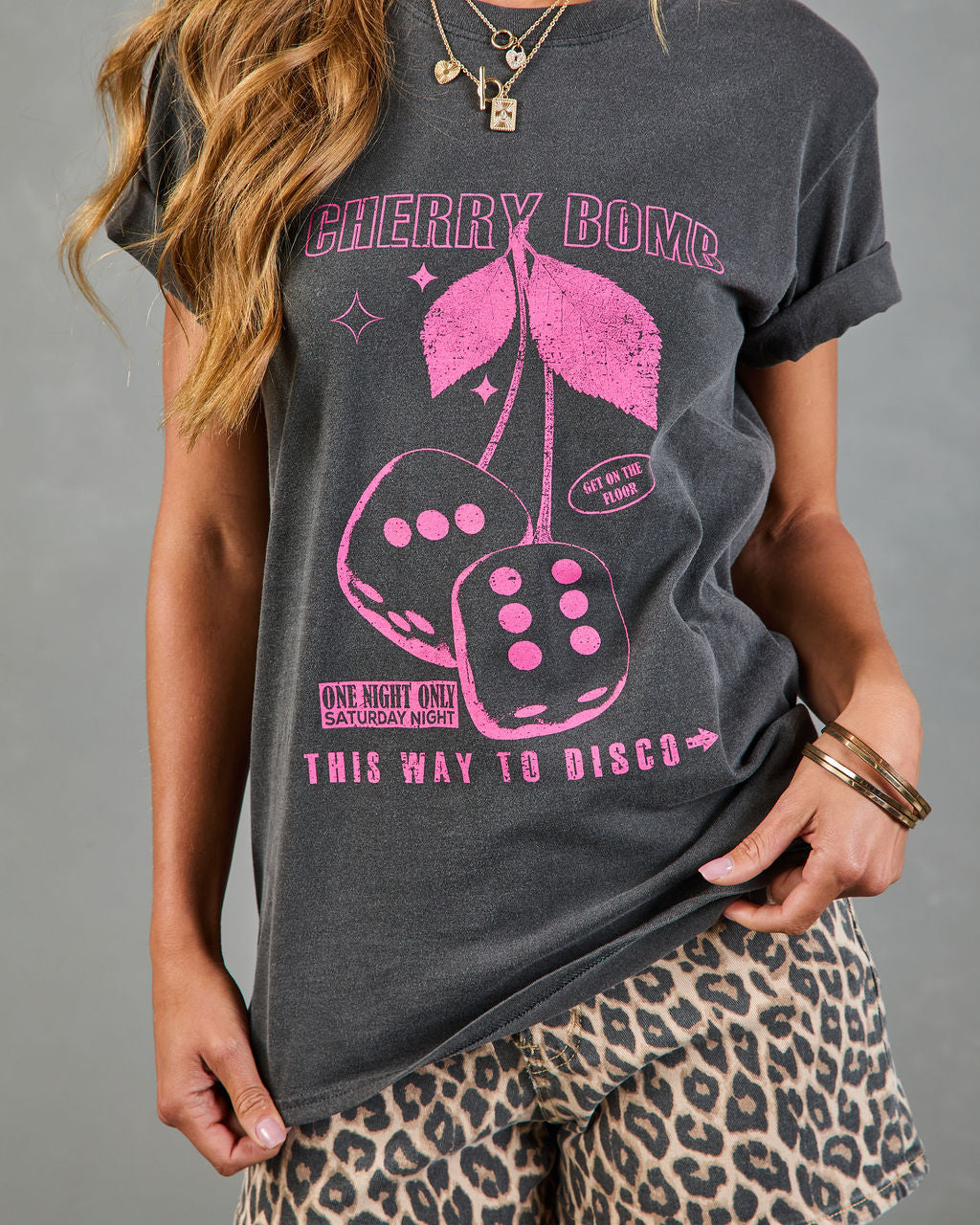Cherry Bomb Cotton Graphic Short Sleeve Tee