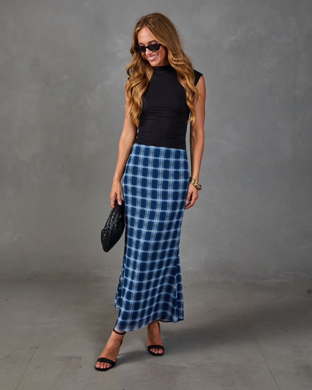 Eugina Plaid Maxi Skirt