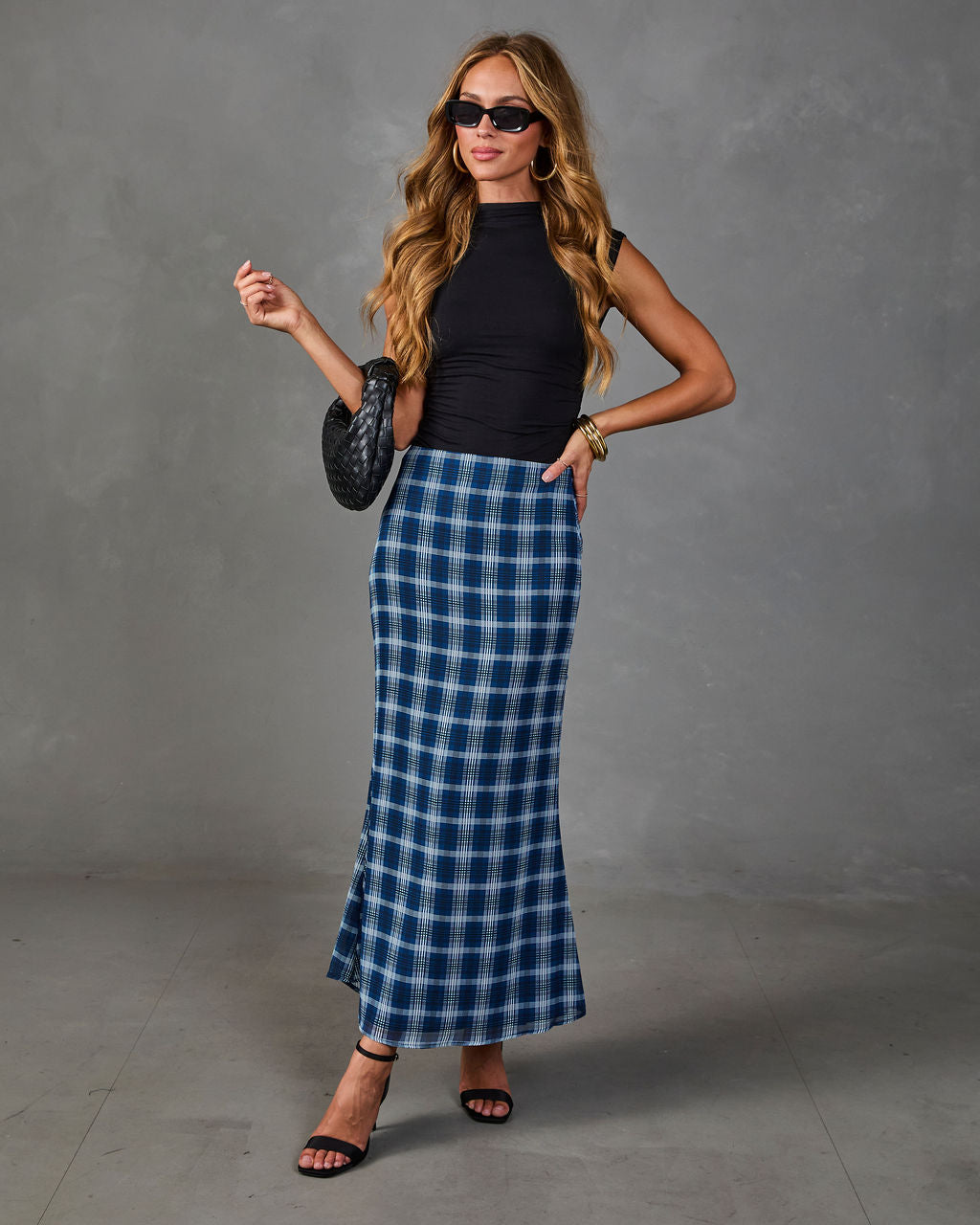 Eugina Plaid Maxi Skirt