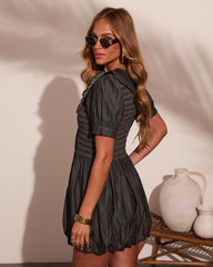 Welsey Denim Bubble Hem Mini Dress