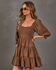 Autumn Afterglow Tiered Mini Dress