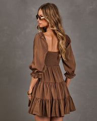 Autumn Afterglow Tiered Mini Dress