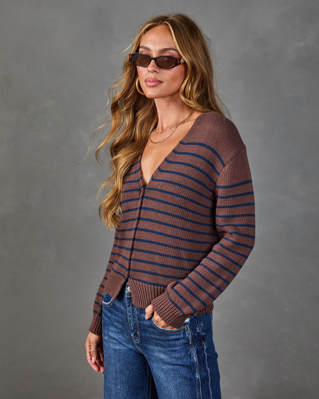 Tessa Striped Knit Cardigan