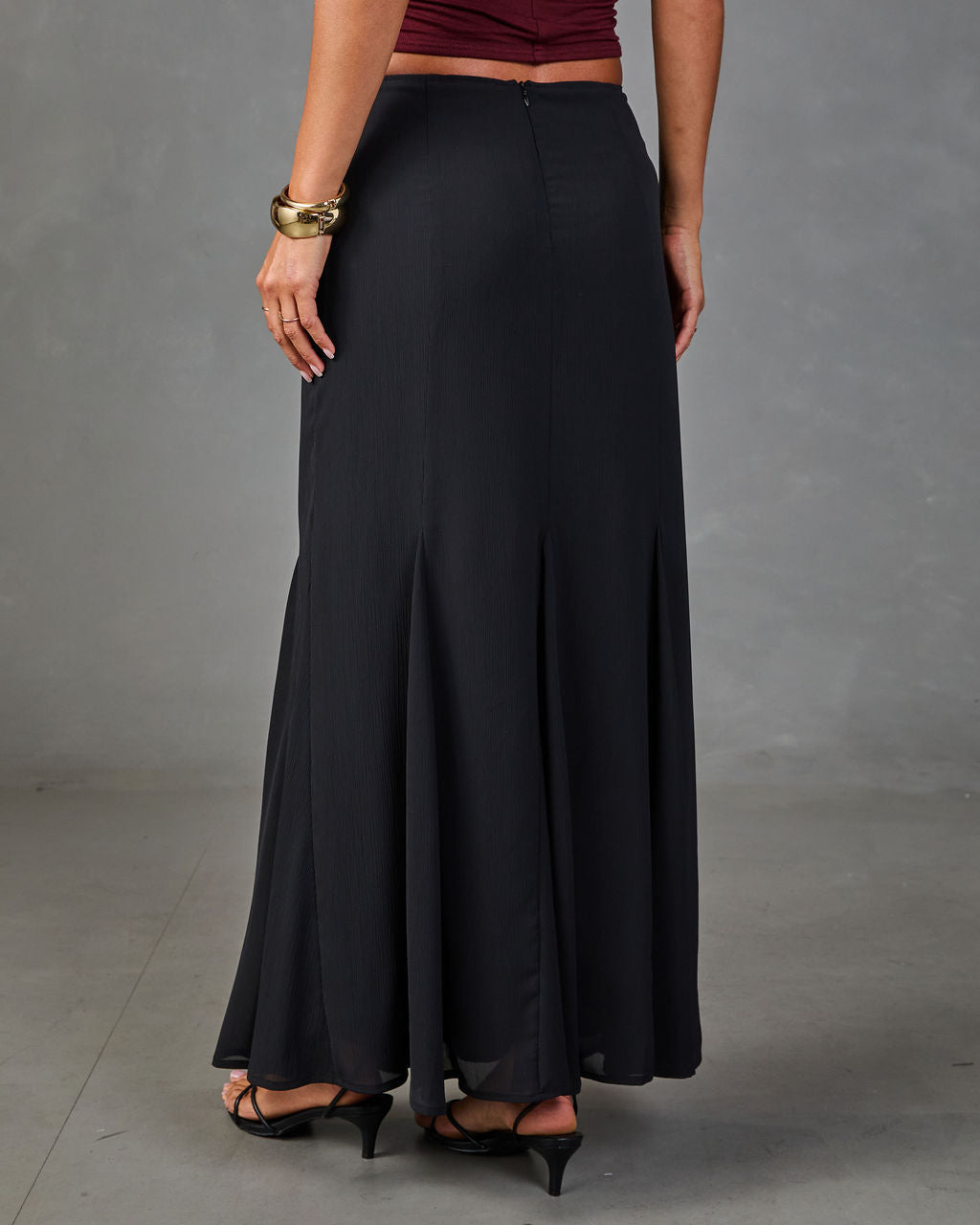 Story Begins Flounce Hem Maxi Skirt