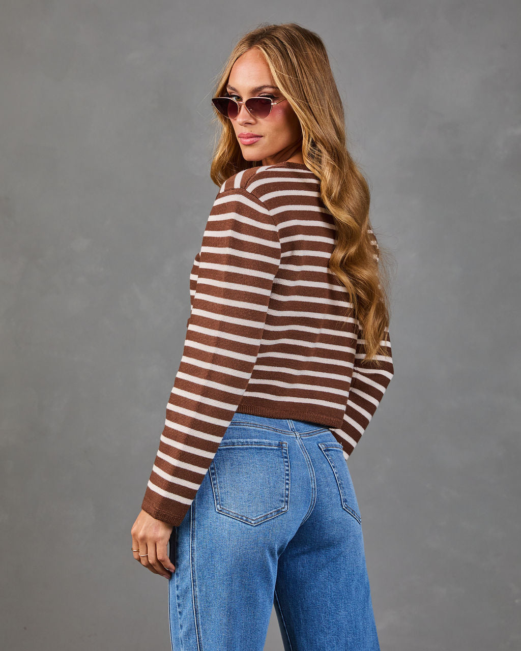 Chestnut Lane Knit Striped Cardigan