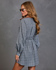 Charlotte Contrast Corduroy Collar Plaid Mini Dress