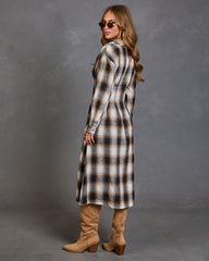 Robynn Plaid Midi Shirt Dress