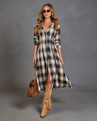 Robynn Plaid Midi Shirt Dress
