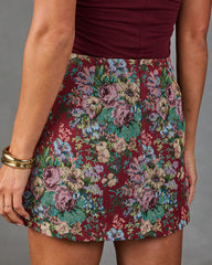 Blossom Trail Floral Tapestry Mini Skirt