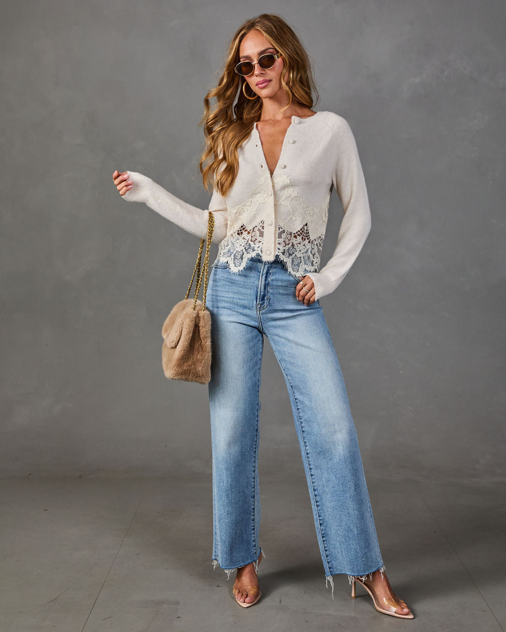 Morning After Knit Lace Trim Cardigan