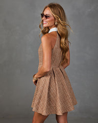 Quiet Keepsake Collared Tweed Mini Dress