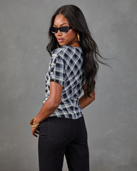 Jayde Plaid Short Sleeve Top