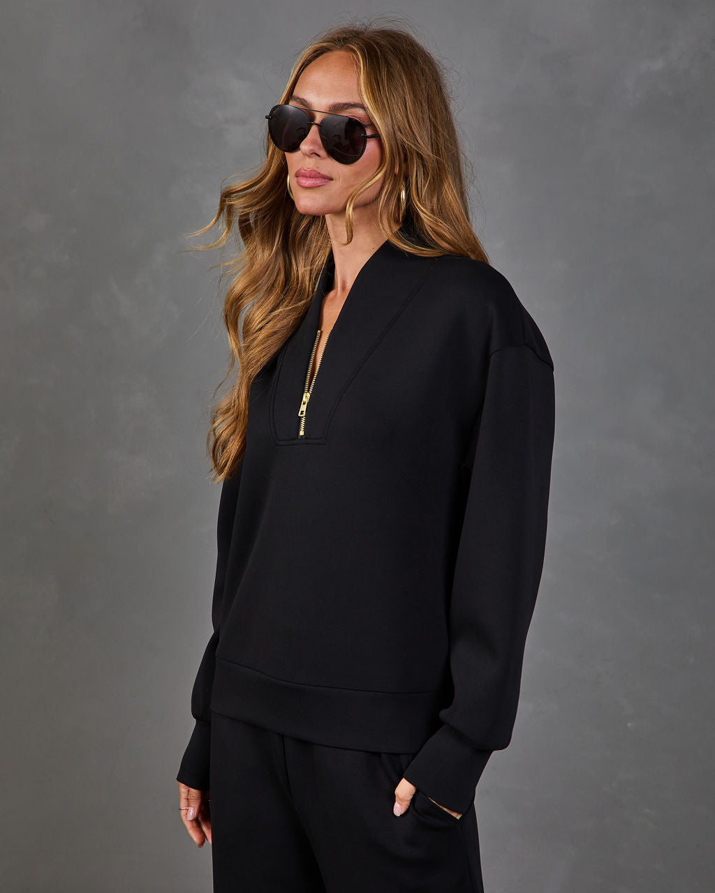 Barton Mock Neck Quarter Zip Soft Form Sweatshirt