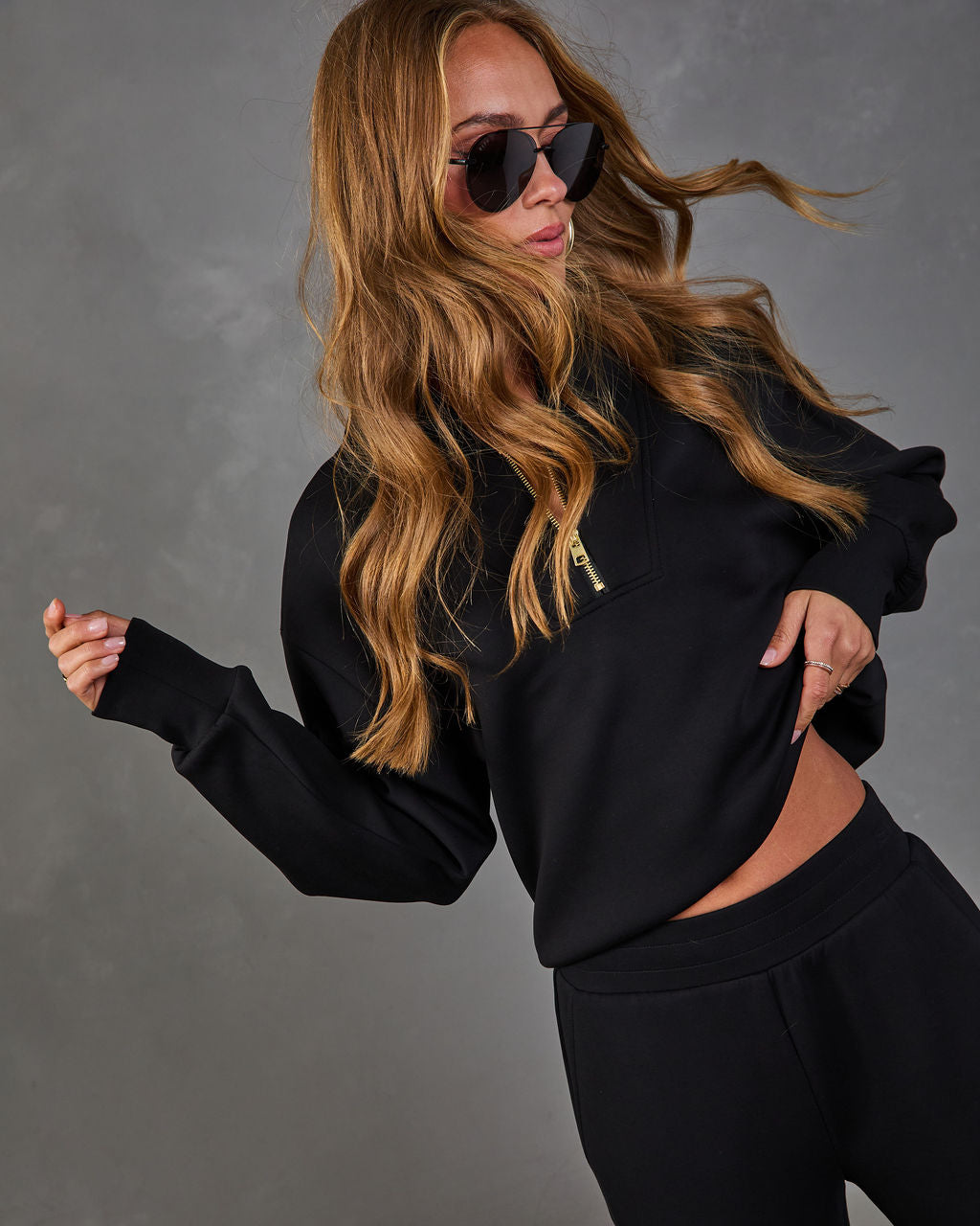 Barton Mock Neck Quarter Zip Soft Form Sweatshirt