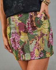 Sunset Fever Embellished Abstract Mini Skirt